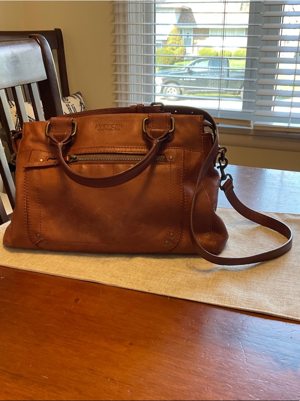 American Leather Brown Leather Satchel Bag
